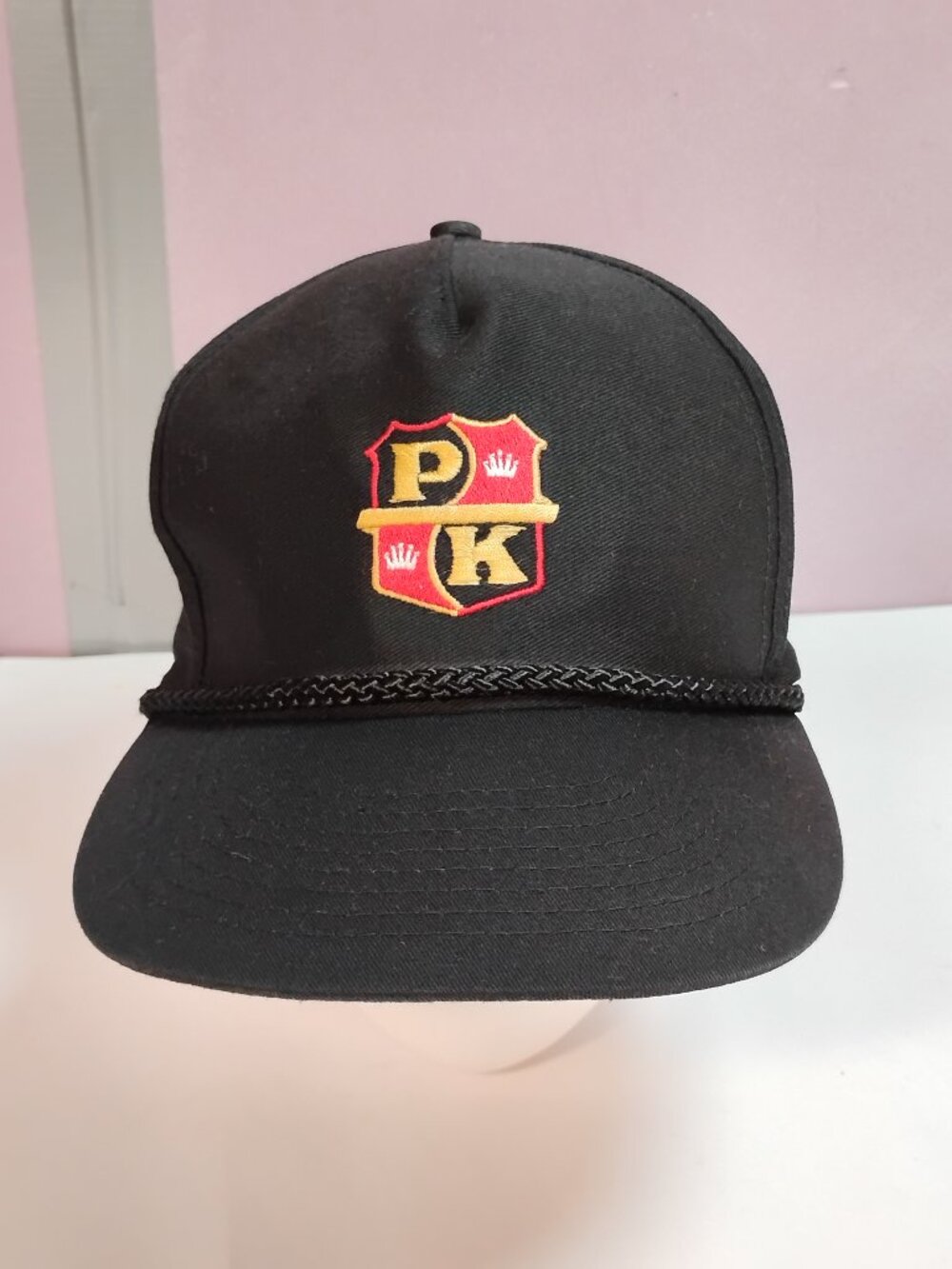 Vintage PK Snapback Hat Black Rope Cap Adjustable Golf Style Hat